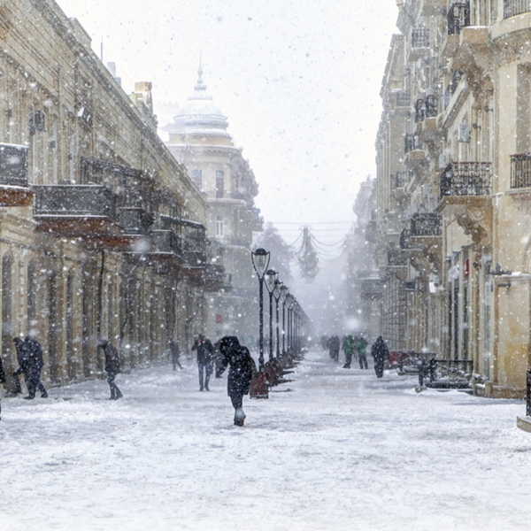 snowfall in Baku